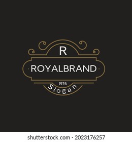 Luxury Logo Template entwickelt kalligrafische elegante Ornament-Linien. Identität für Restaurant, Boutique, Cafe, Hotel, Heraldry, Juwelierei, Mode und Vektorgrafik;