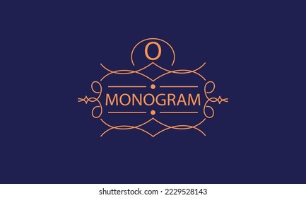 Luxury logo template with elegant ornament and letter O. Business sign, monogram identity for restaurant, boutique, cafe, hotel, heraldic, jewelry, fashion, etc.