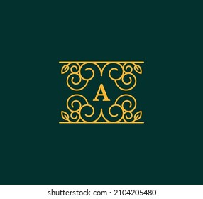 La plantilla de logotipo de lujo florece en la línea de caligrafía de elegante ornamento. Signo de negocio, identidad de restaurante, Royalty, Boutique, Cafe, Hotel, Heraldic, Ilustración de moda y vector