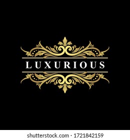 Luxury Logo template, luxury flourish style, for Wedding, Tattoo, Fashion, Restaurant, Royalty, Boutique, Cafe, Hotel, Heraldic, Jewelry, in vector illustration