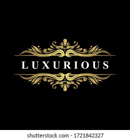 Luxury Logo template, luxury flourish style, for Wedding, Tattoo, Fashion, Restaurant, Royalty, Boutique, Cafe, Hotel, Heraldic, Jewelry, in vector illustration