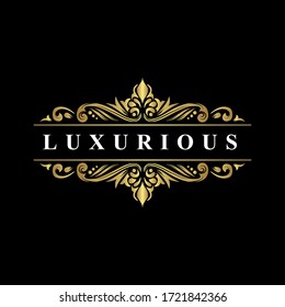 Luxury Logo template, luxury flourish style, for Wedding, Tattoo, Fashion, Restaurant, Royalty, Boutique, Cafe, Hotel, Heraldic, Jewelry, in vector illustration