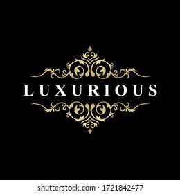 Luxury Logo template, luxury flourish style, for Wedding, Tattoo, Fashion, Restaurant, Royalty, Boutique, Cafe, Hotel, Heraldic, Jewelry, in vector illustration