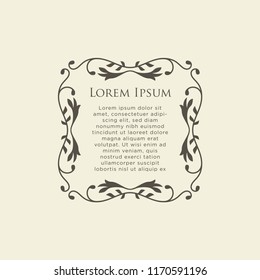 Luxury Logo template flourishes calligraphic elegant ornament emblem. Business sign, identity for Restaurant, Royalty, Boutique, Hotel, Heraldic, Jewelry, Fashion, Cafe. Vector illustration