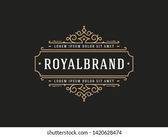 La plantilla de logotipo de lujo florece con líneas de adorno caligráficas elegantes. identidad para restaurante, realeza, boutique, Cafe, Hotel, Heraldic, Joyería, Moda y otras ilustraciones vectoriales - Vector