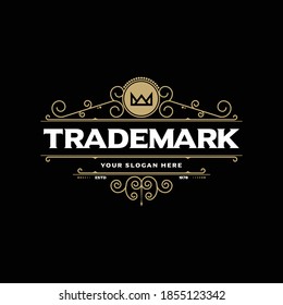 Luxury Logo template flourishes calligraphic elegant ornament lines. identity for Restaurant, Royalty, Boutique, Cafe, Hotel, Heraldic, Jewelry, Fashion and other vector illustration - Vector