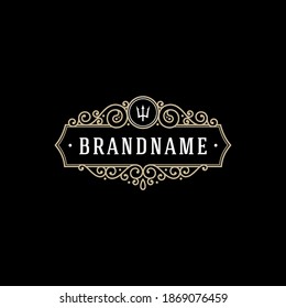 Luxury Logo template flourishes calligraphic elegant ornament lines. Business sign, identity for Restaurant, Royalty, Boutique, Cafe, Hotel, Heraldic, Jewelry, Fashion and other vector illustration