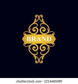 Luxury Logo template flourishes calligraphic elegant ornament lines. identity for Restaurant, Royalty, Boutique, Cafe, Hotel, Heraldic, Jewelry, Fashion and other vector illustration 