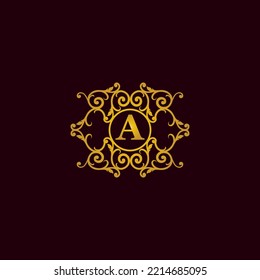 Luxury Logo template flourishes calligraphic elegant ornament lines. identity for Restaurant, Royalty, Boutique, Cafe, Hotel, Heraldic, Jewelry, Fashion and other vector illustration 
