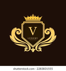 Luxury Logo template flourishes calligraphic elegant ornament lines. identity for Restaurant, Royalty, Boutique, Cafe, Hotel, Heraldic, Jewelry, Fashion and other