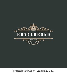 Luxury Logo template flourishes calligraphic elegant ornament lines. identity for Restaurant, Royalty, Boutique, Cafe, Hotel, Heraldic, Jewelry, Fashion and other vector illustration - Vector.