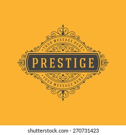 Luxury Logo template flourishes calligraphic elegant ornament lines. Business sign, identity for Restaurant, Royalty, Boutique, Cafe, Hotel, Heraldic, Jewelry, Fashion and other vector illustration