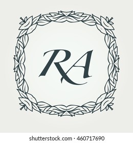 Luxury Logo template. Flourishes calligraphic elegant ornament monogram. Business sign or identity. Vector illustration