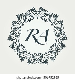 Luxury Logo template. Flourishes calligraphic elegant ornament monogram. Business sign or identity. Vector illustration