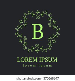 Luxury Logo template flourishes elegant ornament lines. Business sign, identity for Restaurant, Royalty, Boutique, Cafe, Hotel, Heraldic, Jewelry, Fashion and other vector illustration.