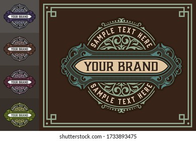 Luxury Logo template flourishes with floral ornaments. Vector illustration