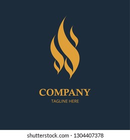 Luxury logo template with golden shape can be use for hotel, boutique and creative business