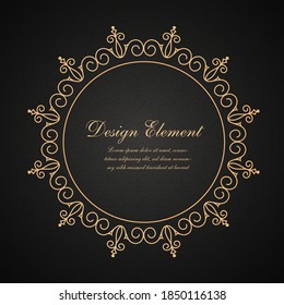 Plantilla de logotipo de lujo vectorial vintage dorado florece adorno. Bien por cresta real, marca boutique, tienda de bodas, cartel de hotel. Marco y fondo de patrón.