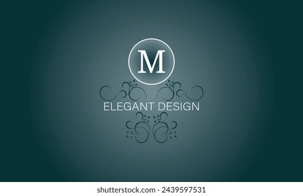 Objeto vectorial de plantilla de logotipo de lujo para el diseño inicial del logotipo o del icono de M. Vintage de moda para negocios, boutique de moda, marca de hotel.