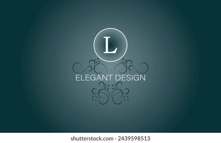 Luxury logo template vector object for initial L logo or icon design. Trendy vintage for business, fashion boutique, hotel brand.