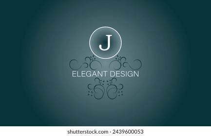 Objeto vectorial de plantilla de logotipo de lujo para el diseño inicial del logotipo o del icono de J. Vintage de moda para negocios, boutique de moda, marca de hotel.
