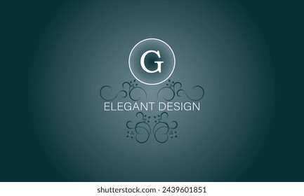 Luxury logo template vector object for initial G logo or icon design. Trendy vintage for business, fashion boutique, hotel brand.