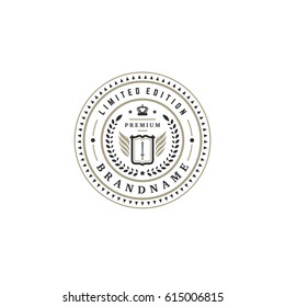 Luxury logo template vector object for logotype or badge Design. Trendy vintage royal style illustration, good for fashion boutique, alcohol or hotel brand.