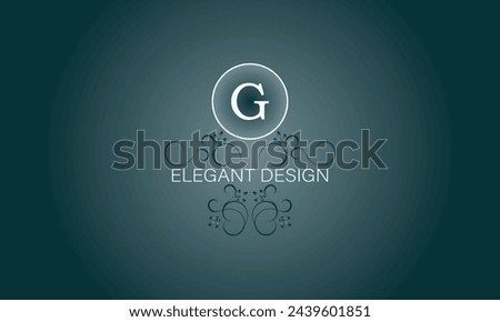 Luxury logo template vector object for initial G logo or icon design. Trendy vintage for business, fashion boutique, hotel brand.
