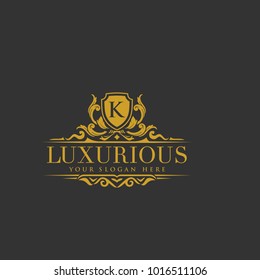 Luxury Logo template in vector for Restaurant, Royalty, Boutique, Cafe, Hotel, Heraldic, Jewelry. sophisticated luxury logo vector