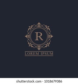 Plantilla de logotipo de lujo en vectores para restaurante, realeza, boutique, cafetería, hotel, heráldico, joyería, moda y otras ilustraciones vectoriales