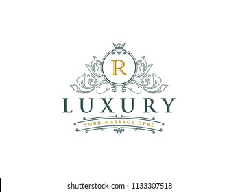 Luxury Logo template in vector for Restaurant, Royalty, Boutique, Cafe, Hotel, Heraldic, Jewelry, Fashion and other Design Inspiration