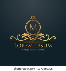 Plantilla con logotipo de lujo en vectores para restaurante, realeza, boutique, Cafe, Hotel, Heraldic, Joyería, Moda y otras ilustraciones vectoriales. EPS 10.