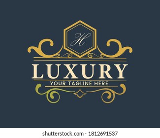 Luxury Logo template in vector for Restaurant, Boutique, Hotel, Fashion and other vector illustration