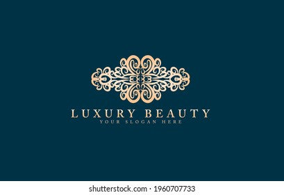 Plantilla con logotipo de lujo en vectores para restaurante, Royalty, Boutique, Cafe, Hotel, Heraldic, Joyería.