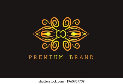 Plantilla con logotipo de lujo en vectores para restaurante, Royalty, Boutique, Cafe, Hotel, Heraldic, Joyería.