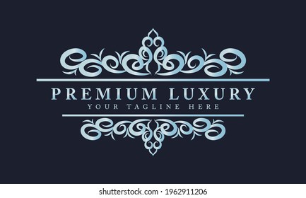 Plantilla con logotipo de lujo en vectores para restaurante, Royalty, Boutique, Cafe, Hotel, Heraldic, Joyería.