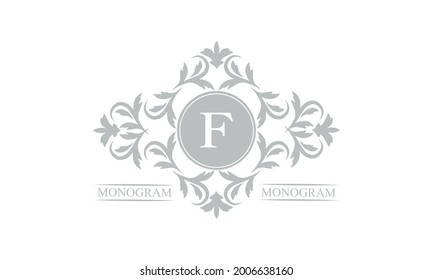 Luxury logo template in vector for restaurant, royalty, boutique, cafe, hotel, heraldry, jewelry, fashion with exquisite letter F.