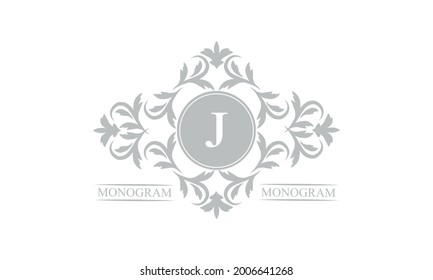 Luxury logo template in vector for restaurant, royalty, boutique, cafe, hotel, heraldry, jewelry, fashion with exquisite letter J.