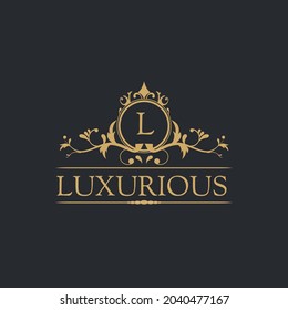 Plantilla de logotipo de lujo en vectores para representaciones de restaurantes, regalías, boutiques, cafés, hoteles, heráldicos, joyas, moda y otros vectores
