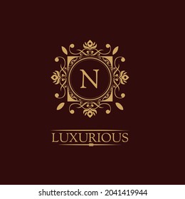 Luxury Logo Template in vector for Restaurant, Royalty, Boutique, Cafe, Hotel, Heraldry, Jewelry, Fashion and other vector illustrations