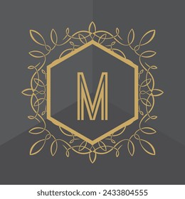 Plantilla de logotipo de lujo en vector para restaurante, realeza, boutique, café, hotel, heráldica, joyería, moda y otra ilustración vectorial