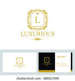 Luxury Logo template in vector for Restaurant, Royalty, Boutique, Cafe, Hotel, Heraldic, Jewelry, Fashion, food business and other vector illustration with visiting card design.