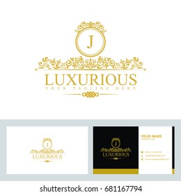 Luxury Logo template in vector for Restaurant, Royalty, Boutique, Cafe, Hotel, Heraldic, Jewelry, Fashion, food business and other vector illustration with visiting card design.