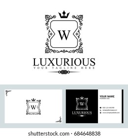 Luxury Logo template in vector for Restaurant, Royalty, Boutique, Cafe, Hotel, Heraldic, Jewelry, Fashion and other vector illustration with visiting card design.