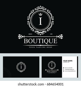 Luxury Logo template in vector for Restaurant, Royalty, Boutique, Cafe, Hotel, Heraldic, Jewelry, Fashion and other vector illustration with visiting card design.