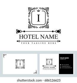 Luxury Logo template in vector for Restaurant, Royalty, Boutique, Cafe, Hotel, Heraldic, Jewelry, Fashion and other vector illustration with visiting card design.