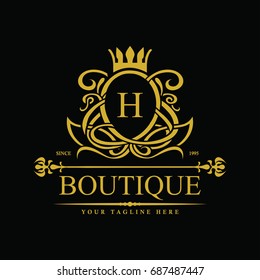 Luxury Logo template in vector for Restaurant, Royalty, Boutique, Cafe, Hotel, Heraldic, Jewelry, Fashion and other vector illustration