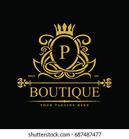 Luxury Logo template in vector for Restaurant, Royalty, Boutique, Cafe, Hotel, Heraldic, Jewelry, Fashion and other vector illustration