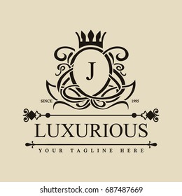 Luxury Logo template in vector for Restaurant, Royalty, Boutique, Cafe, Hotel, Heraldic, Jewelry, Fashion and other vector illustration