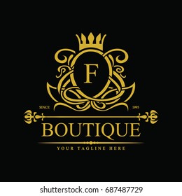 Luxury Logo template in vector for Restaurant, Royalty, Boutique, Cafe, Hotel, Heraldic, Jewelry, Fashion and other vector illustration